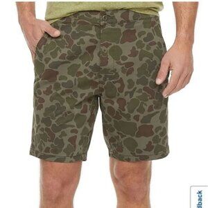 Mutual Weave Men's Green Camo Chino Board Shorts